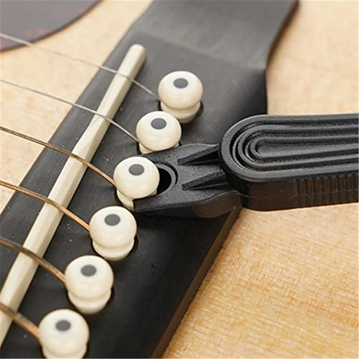 Guitar String Winder String Cutter Bridge Pin Puller 3 IN 1String Peg Winder Guitar Repair Tool Black