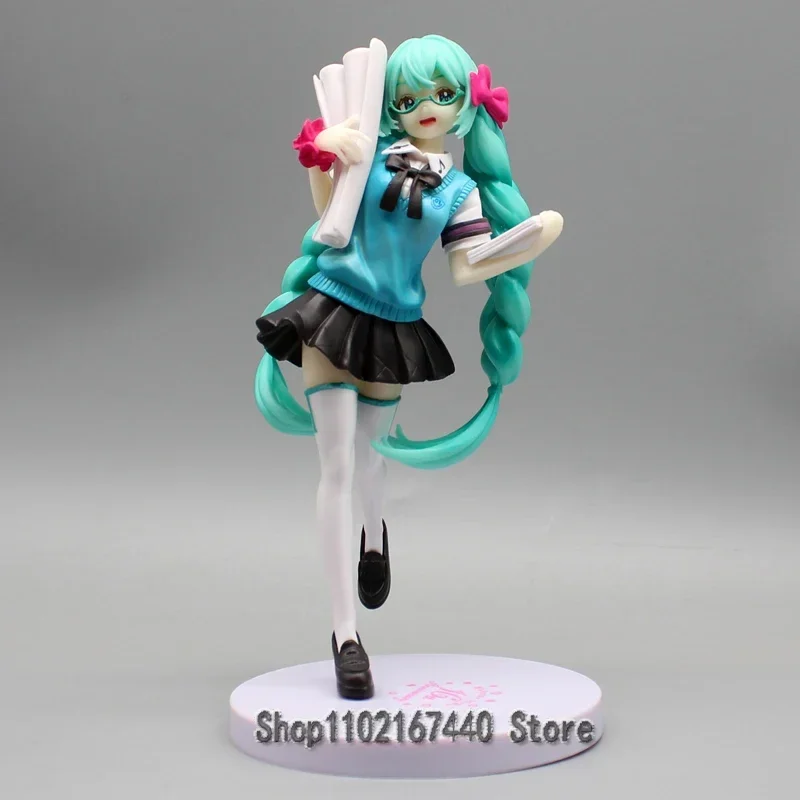 19ซม.อะนิเมะชุดนักเรียนMikuรูป16th Anniversary Figurine Kawaii Mikuตัวเลขของเล่นPVC PVCคอลเลกชันตุ๊กตาของขวัญวันเกิด