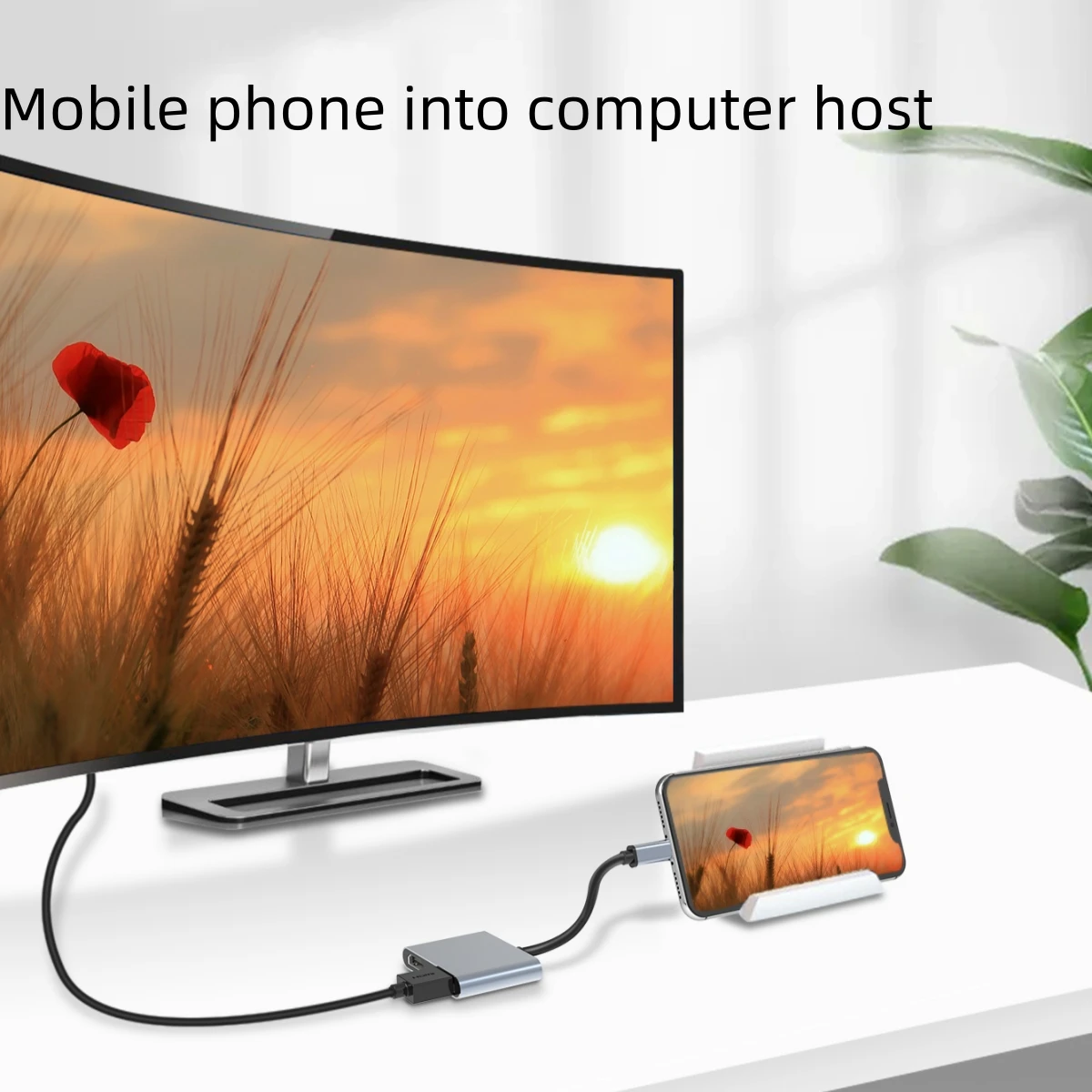 محطة إرساء للكمبيوتر المحمول ، محول USB C ، محور من النوع C ، غلاف ألومنيوم ، نفس الشاشة ، 4K HDTV ، 2 في 1