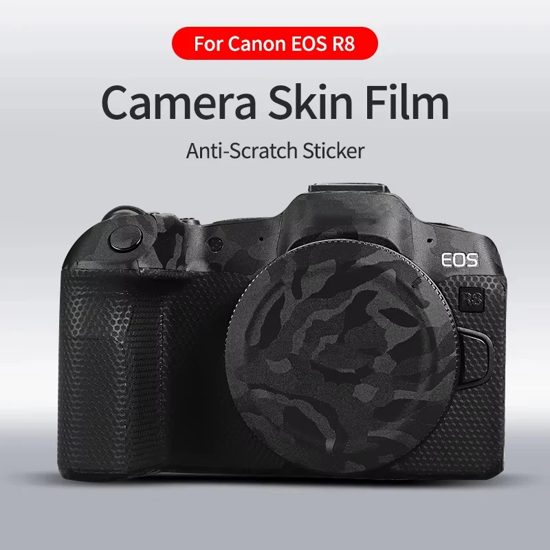 canon-eos-r8カメラステッカー、カーボンファイバーテクスチャ、3m素材、引っかき傷に強い保護