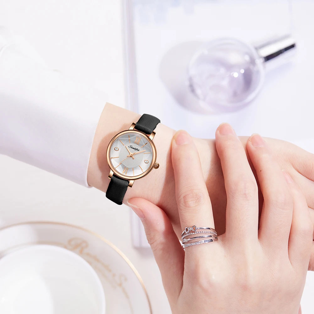 Sunlifex Women's Watch Waterproof Leather Strap Original Watch