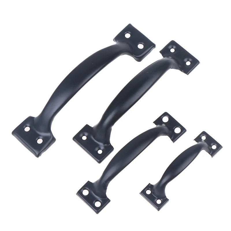 2Pcs Door Handle+8pcs Screws Iron Door Handle Gate Handle Pull For Sliding Barn Doors Gates Garages Sheds Window Pulls Knob