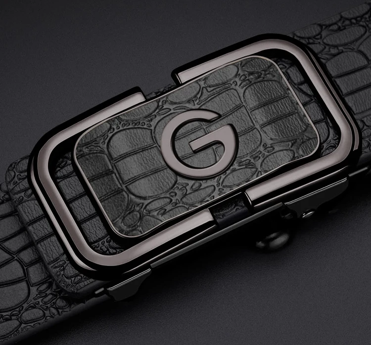 Herrengürtel 3.3, ohne Zähne, ohne Löcher, ohne Karte, Gürtel für den Innenbereich, Freizeitmode, Gürtel mit automatischer Schnalle, personalisierter Gürtel, einfacher Gürtel – Detail 8