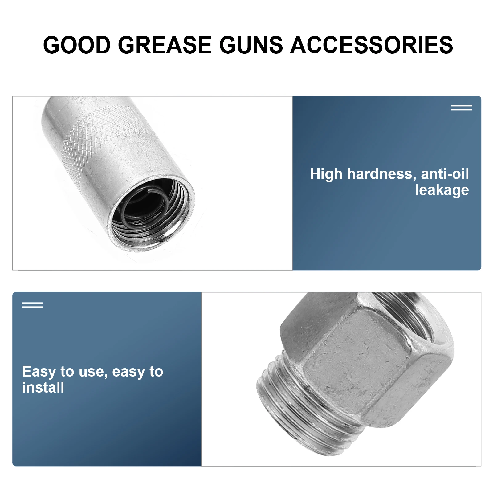 

10pcs Flat Head Grease Nipples Replacement Tips Lubrication Coupler Kit for 4 Jaw Grease Sprayer Injector Nozzle Iron