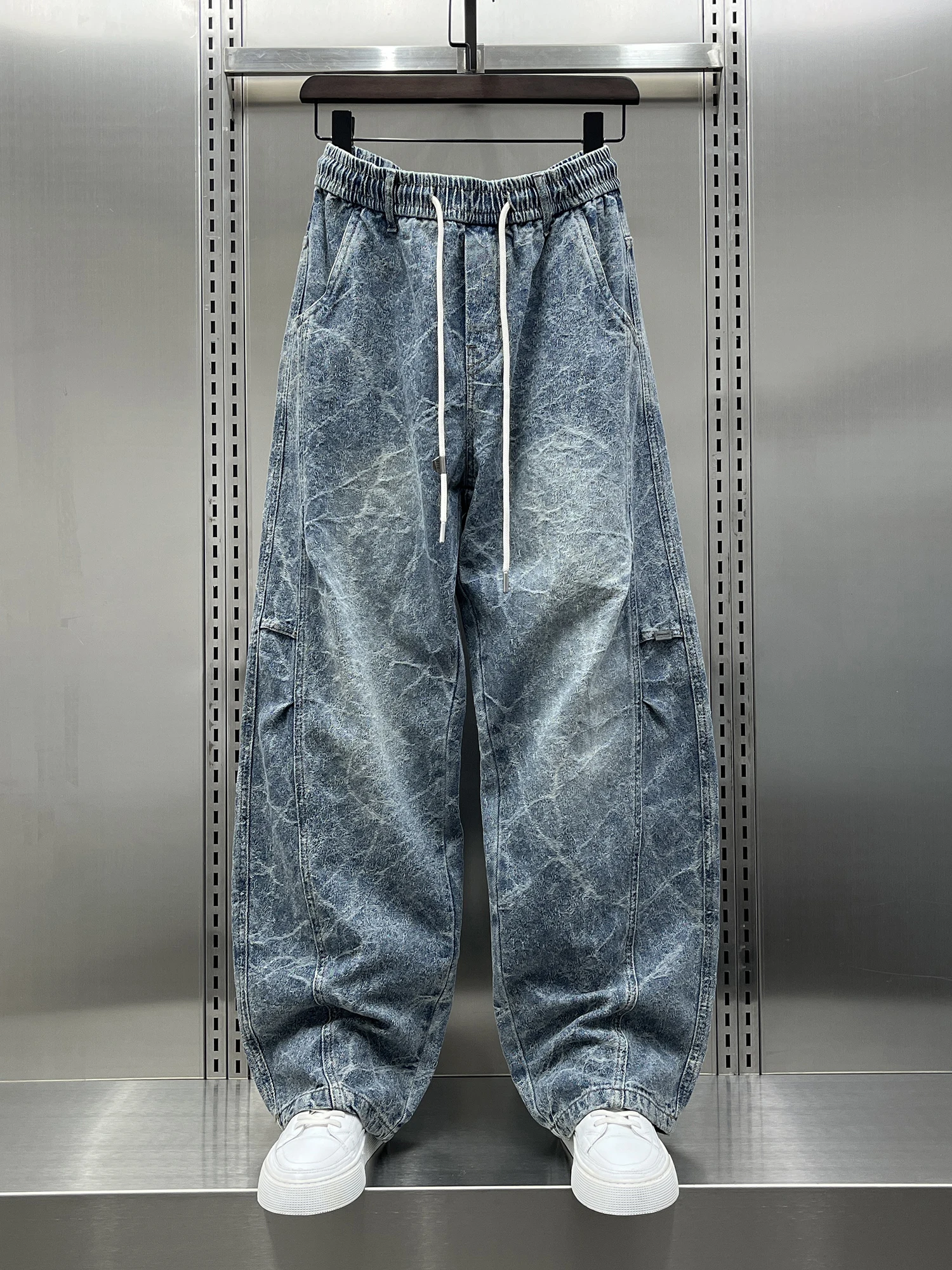 

Мужские джинсы Waed: Новинка весенней коллекции, свободные, с модными вставками, молодежные, повседневные, износостойкие, прямого кроя