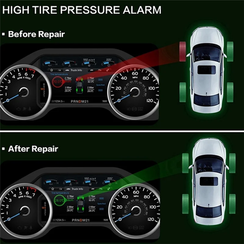

Compact 5Pcs Programmable MX Sensor 315MHZ+433Mhz 2 In 1 Tire Pressure Sensor Monitor System Universal Editable For AUTEL Tool