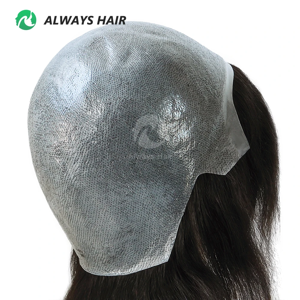 BesFW-Perruque de Cheveux Humains pour Femme, Full PU, All Thin Polyskin, Sauna Band, 14 \