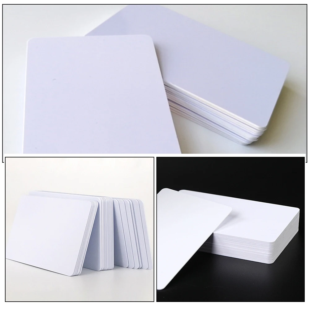 

50pcs Pvc White Cards Vintage Blank Dual-Side Plastic For Diy Crafts Paintable Unfinished Tags Gift Label Folder Tags