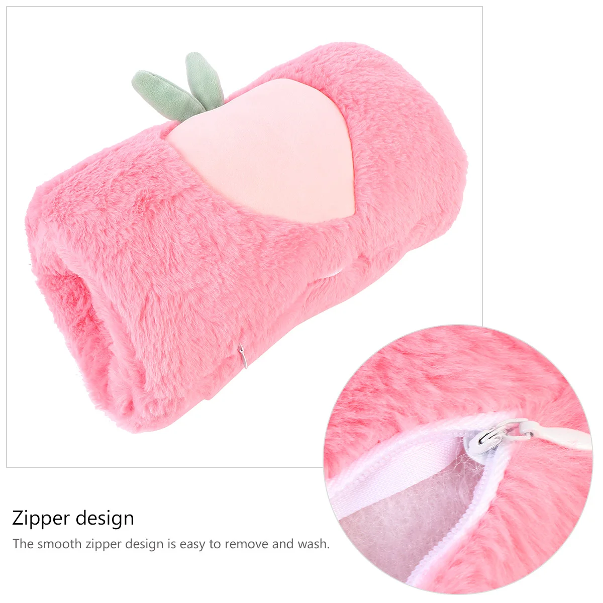 Rabbit Fur Peach Pattern Hand Muffs Winter Plush Hand Warmer for Women Girls Women's Hand Muffs Faux Fur Muffs