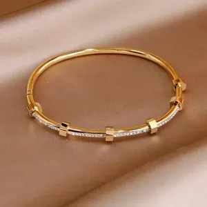Runde Mode Zirkonia Kubikarmarm Armbänder für Frauen Männer Farbe Gold Silber Edelstahl Kristallarmband -Party Schmuck Schmuck 8 Hauptverkaufskanal -Ohrring - №5