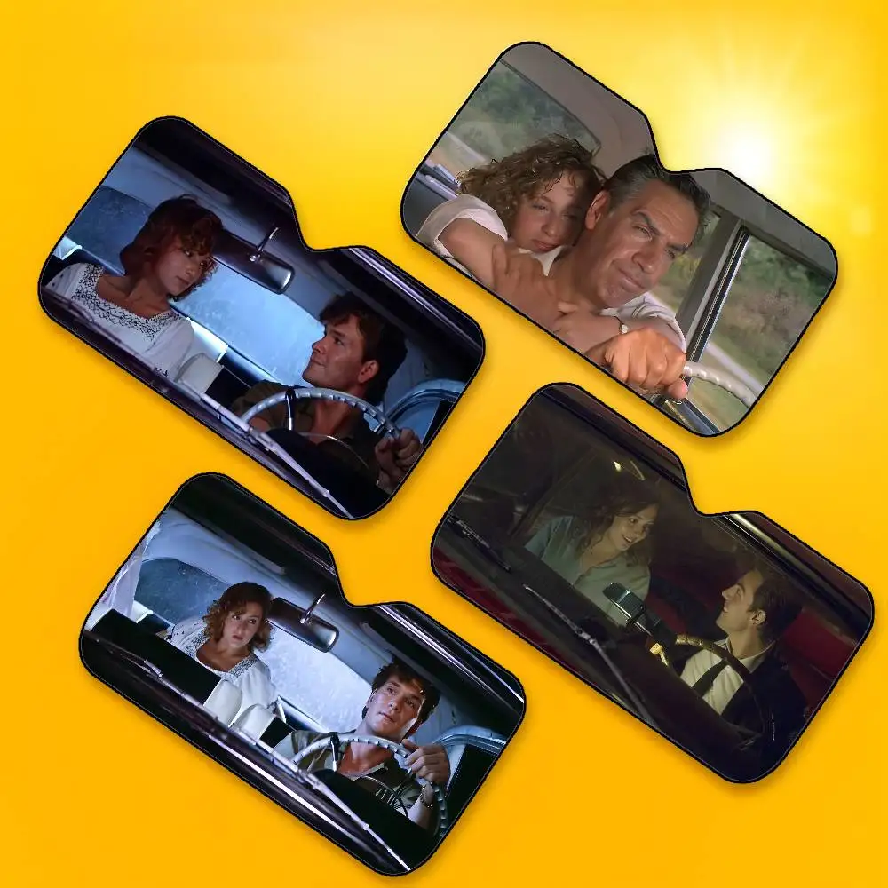 D-Dirty Dancing Movie Car SunShade Windshield Foldable Three-layer Insulation Sunshade By Suction Cup Blocks UV Rays Sun