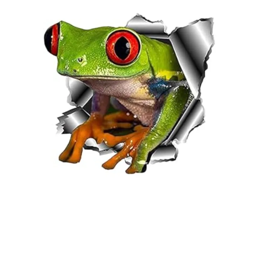 

5.1'' 3D Frog Stickers Torn Metal Car Hood Decal Frog Car Accessories Funny Motorcycle Accessories Bumper Trunk Decor