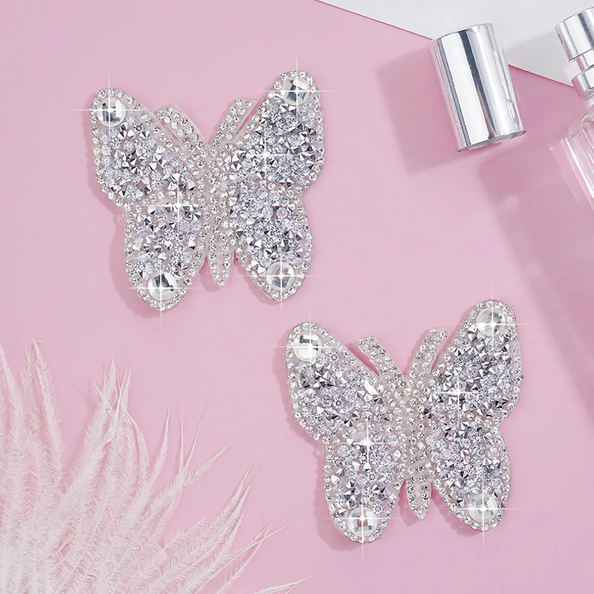 

1Pair Rhinestone Butterfly Shape Nipple Covers for Women Sexy Reusable Wear Silicone Nipple Pasties Chest Stickers