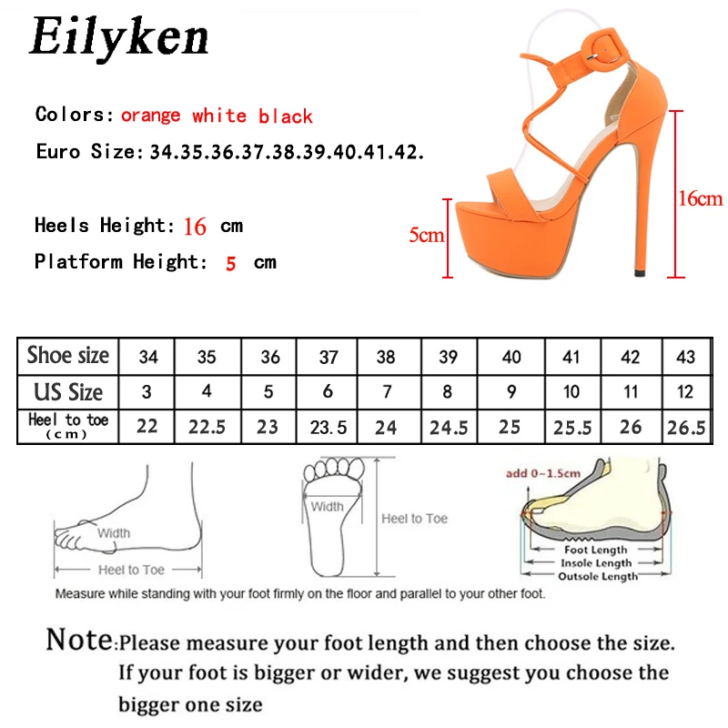 Eilyken-Sandalias de tacón alto con plataforma para mujer, zapatos sexys de tacón de aguja con correa de hebilla para club nocturno, novedad de 2024