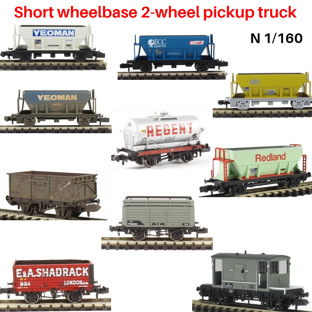 

N-тип 1/160 игрушечный поезд, европейская короткая колесная база, 2-колесный пикап, металлические колеса, квадратный крючок, модель каретки, игрушка для мальчика, подарок