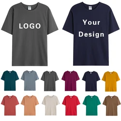 190gsm Summer Cotton T Shirts Print Logo Photo Customized Embroidery Name Men Woman Team Uniform Class Clothes Diy Top