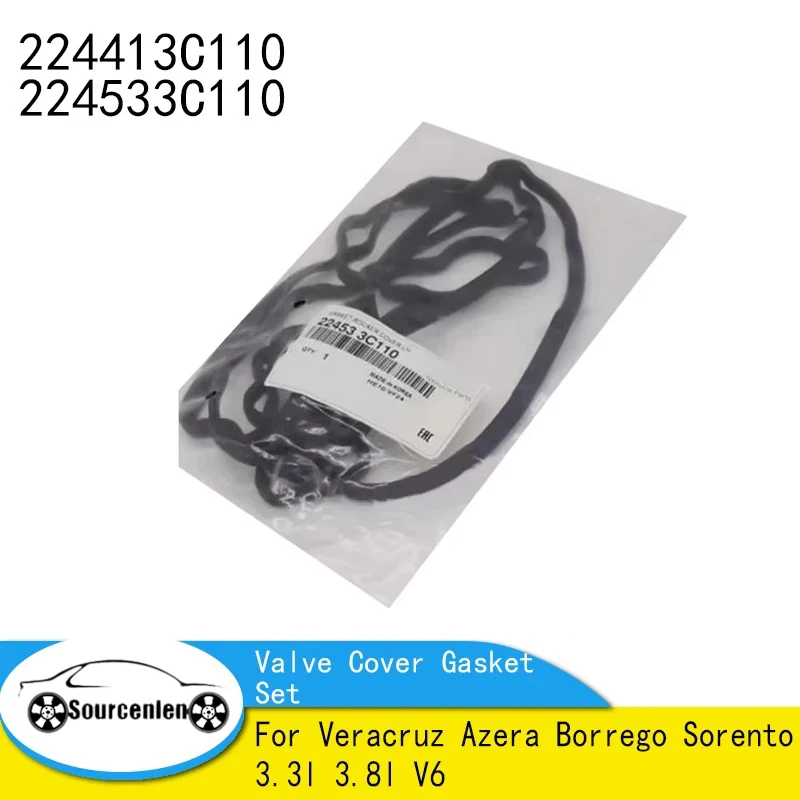 Brand New Valve Cover Gasket Set For Veracruz Azera Borrego Sorento 3.3l 3.8l V6 224413C110 224533C110 22441-3C110 22453-3C110