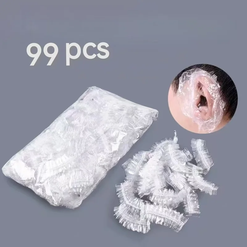 99pcsDisposable elastic thickened transparent protective earmuffs，Hair Coloring，Bath，Shampoo，spa，Specialized for spa ear care，Pr