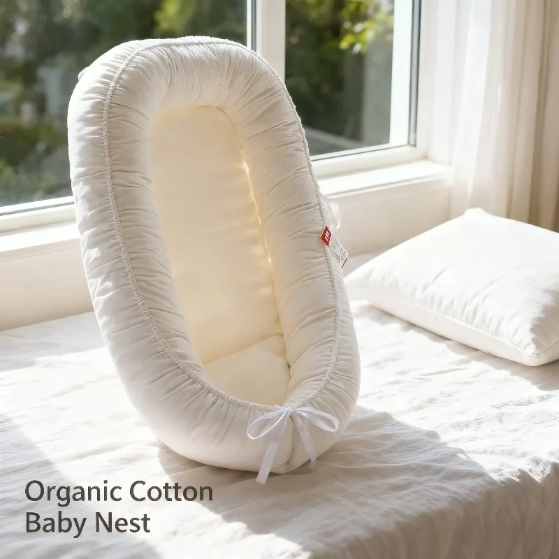 Portable Baby Co - sleeper Solid Color Pillowless Foldable Model Travel Baby Nest