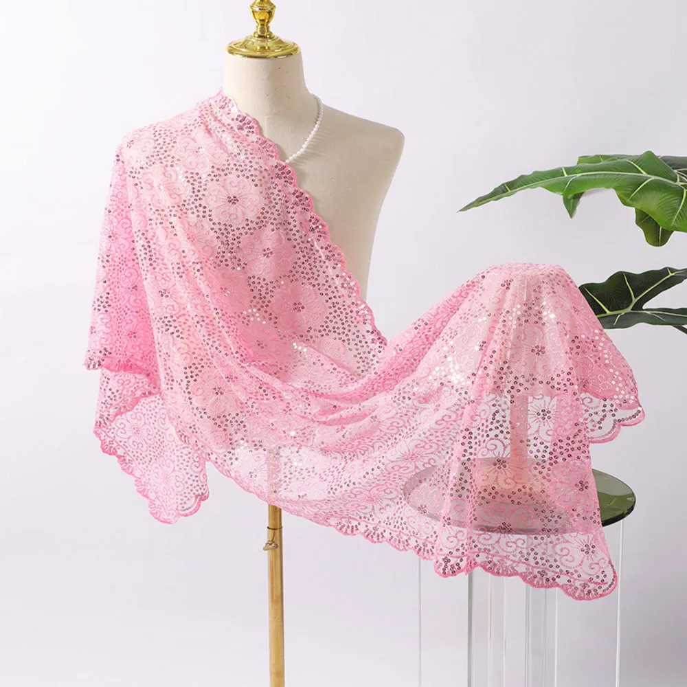 

Elegant Evening Dresses Shawls Sheer Hollow Embellished Trim Bridesmaid Wraps Sequins Embroidered Delicate Fabric