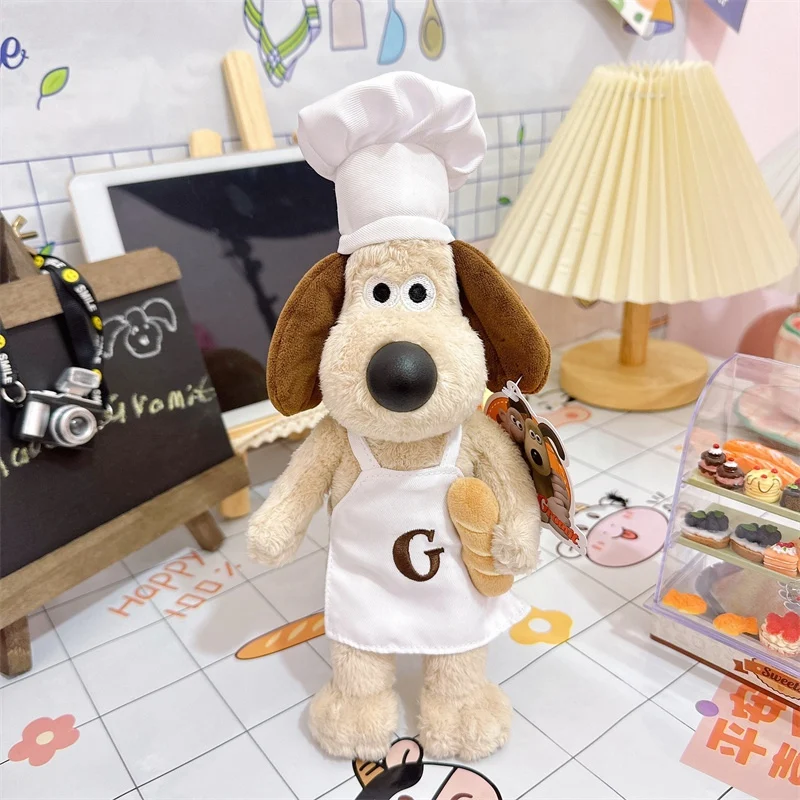 Anime Chef Style Gromit Plush Wallace Toys Puppy Stuffed Dolls Kawaii Room Decor Dog Toy For Kid Gift Wallace & Gromit Doll