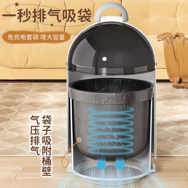 18L High-value Desktop Trash Can with Lid, Household Light Luxury Mini Model
