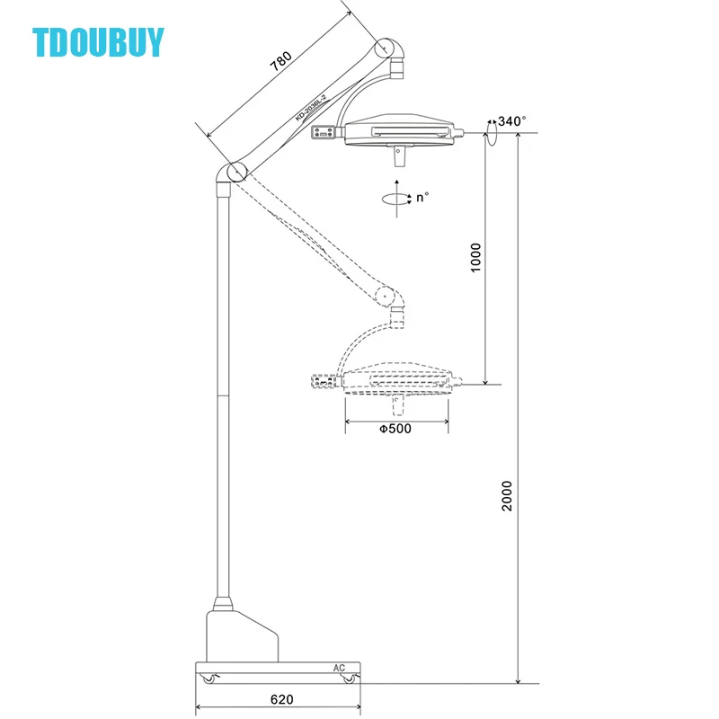 TDOUBUY-Lâmpadas LED Shadowless portáteis, médicas, veterinárias, lâmpada de operação do quarto OT, luz do quarto de operação móvel, 36 peças, 3W