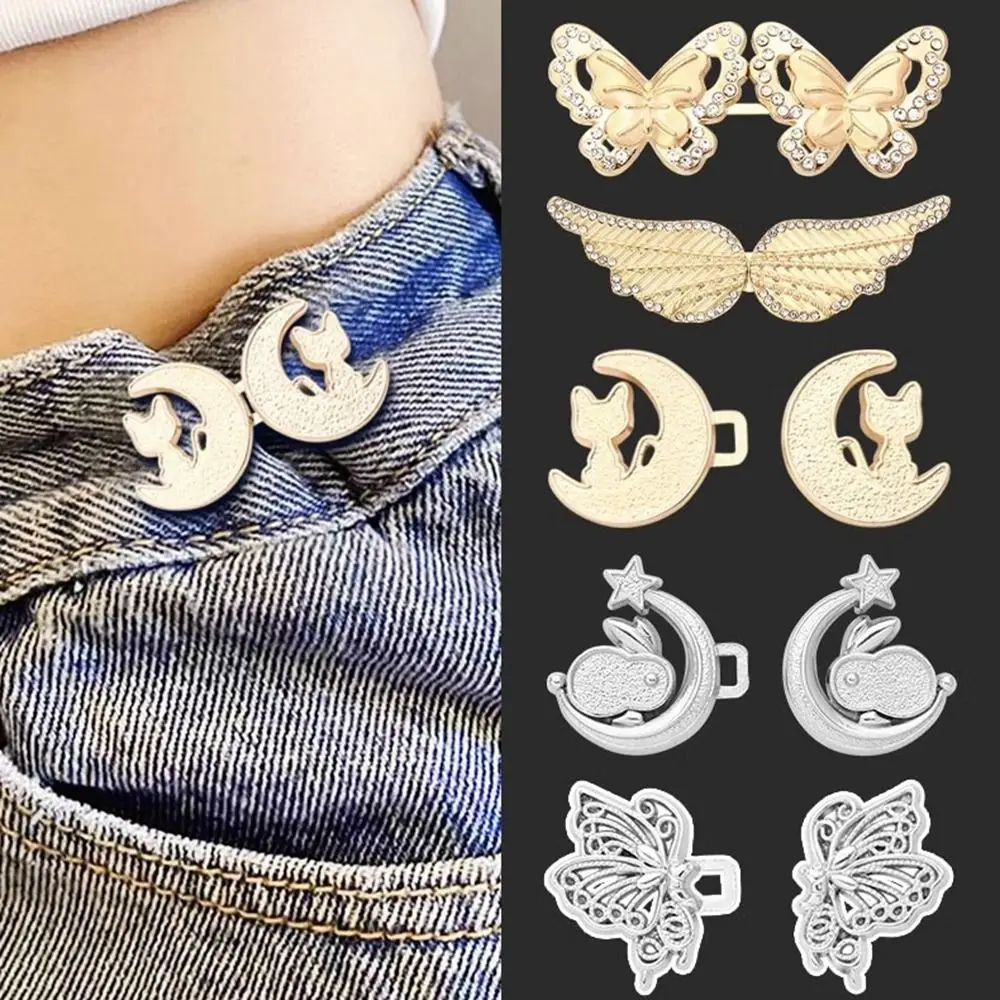 New Clothing Accessories Waist Closing Button Metal Pins Removable Tighten Waist Button Adjustable Detachable Waist Clip Women