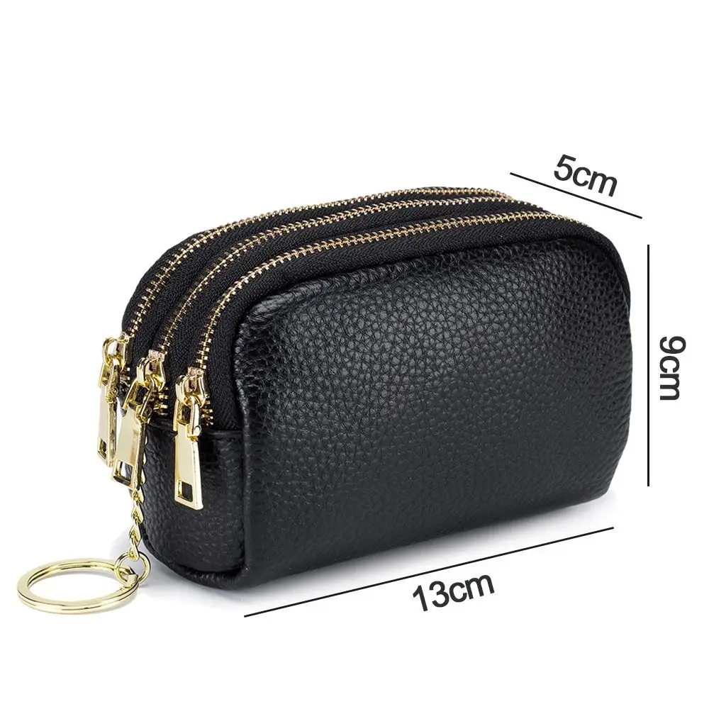Genuine Leather Mini Pocket Zipper Small Money Bag Female Wallet Women Wallet Purse Short Card Coin Key Holder Change Pouch