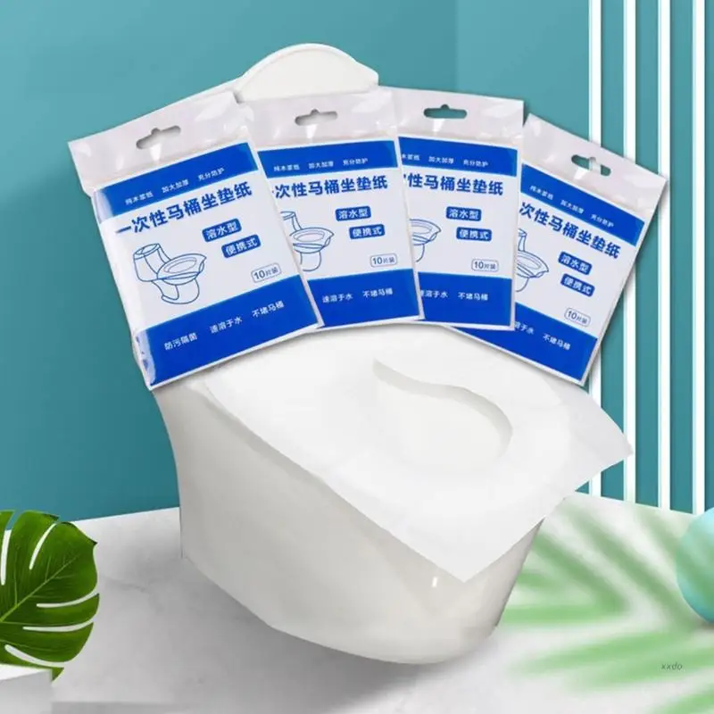 Disposable Toilet Seat Cover Safety Flushable Water Travel Camping Bathroom Accessiories for Women Men