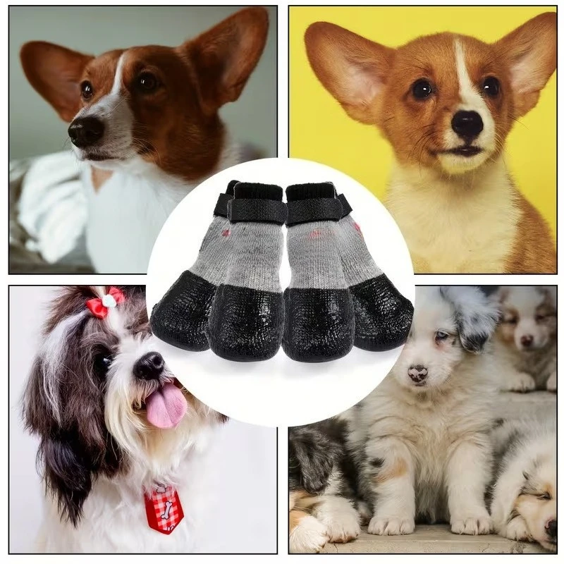 Zapatos para Perros, Botas Impermeables y Cálidas para Perros, Zapatos Antideslizantes para Proteger las Patas, para Perros Pequeños y Gatos, para Caminar al Aire Libre, Uso Diario, Calzado para Mascotas