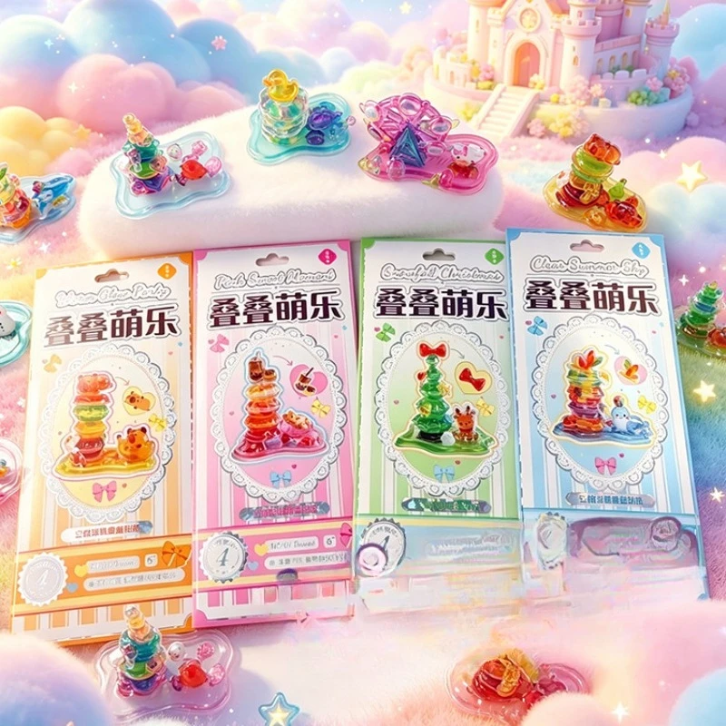 New Cute 3D Relief Stickers,Kawaii Corner Stacking Stickers, Creative DIY Mini Figurine Decoration for Journal Planner Scrapbook