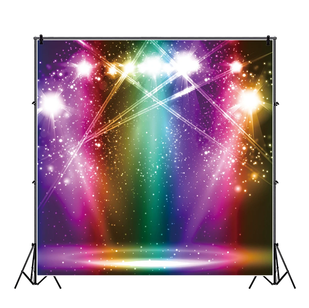 ديسكو حفلة رقص خلفية تحت عنوان عيد ميلاد مشرقة الأضواء الداخلية ديكور التصوير الدعائم أصدقاء صورة راية خلفية