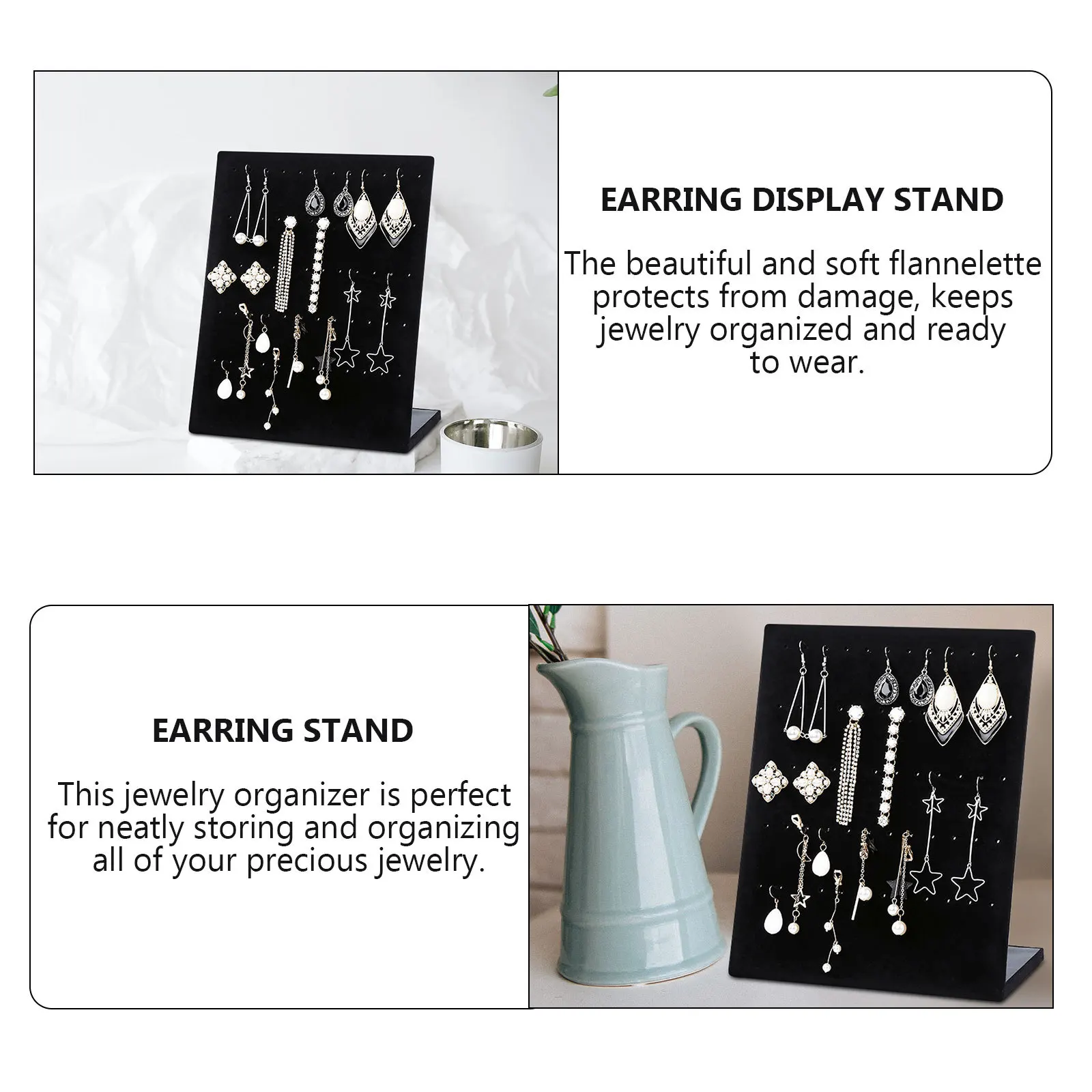 

1Pcs Earring Display Stand Flannelette Vertical Holder Jewelry Organizer for Retail Store Countertop Display Earring Stand