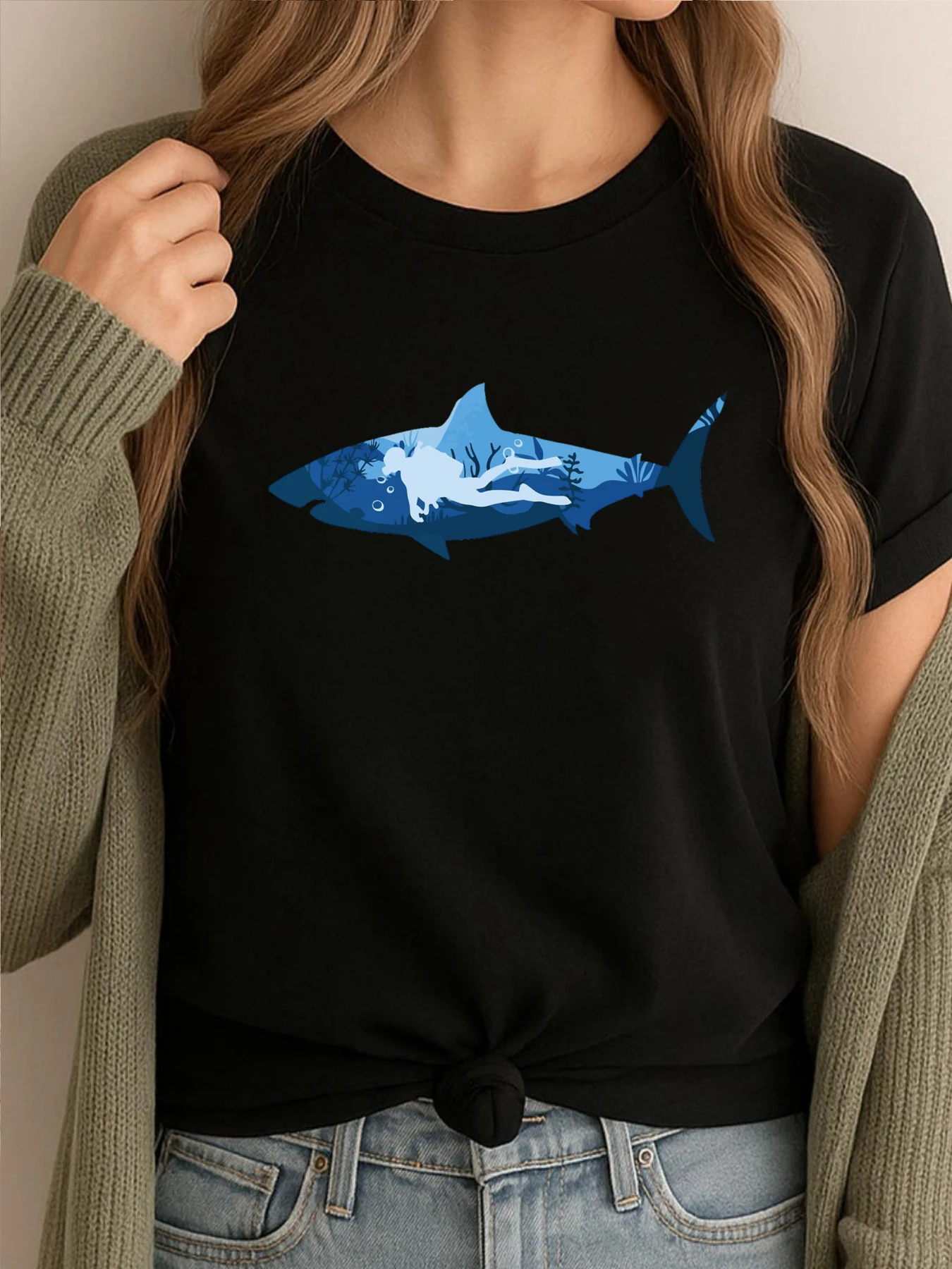 

Одежда для подводного плавания, забавные подарки, футболки с сумасшедшим рисунком, женские модные и модные рубашки большого размера с принтом