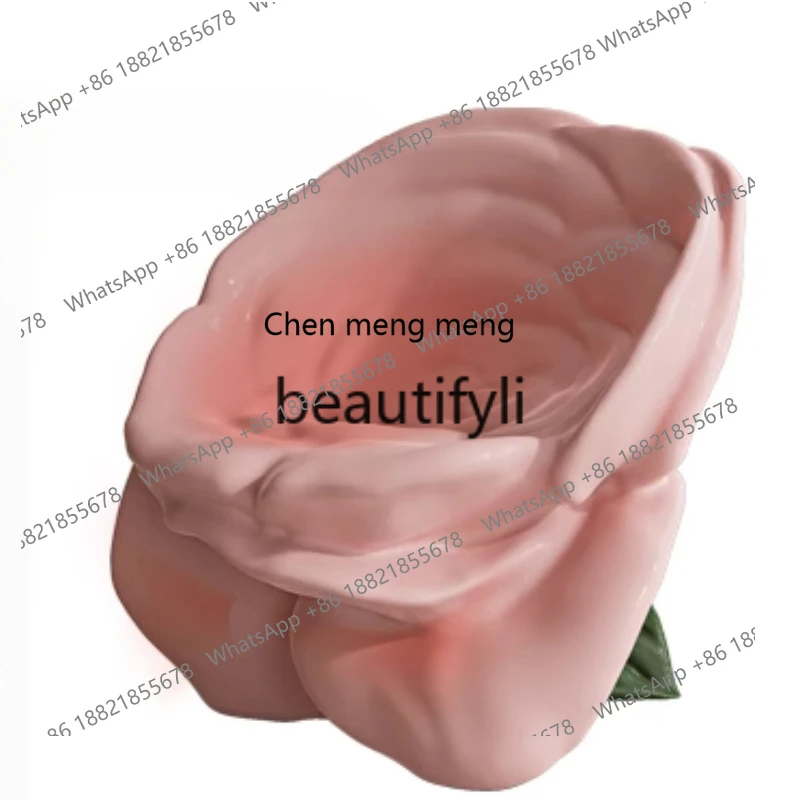 

Rose single leisure chair backrest bedroom villa exhibition hall fiberglass design furniture seat H