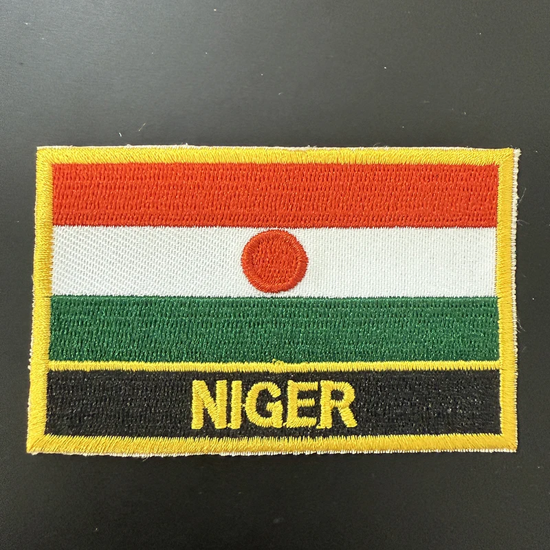 Patches bordados com a bandeira do Níger, termocolantes, para aplicação em roupas, artigos para casa e jardim.