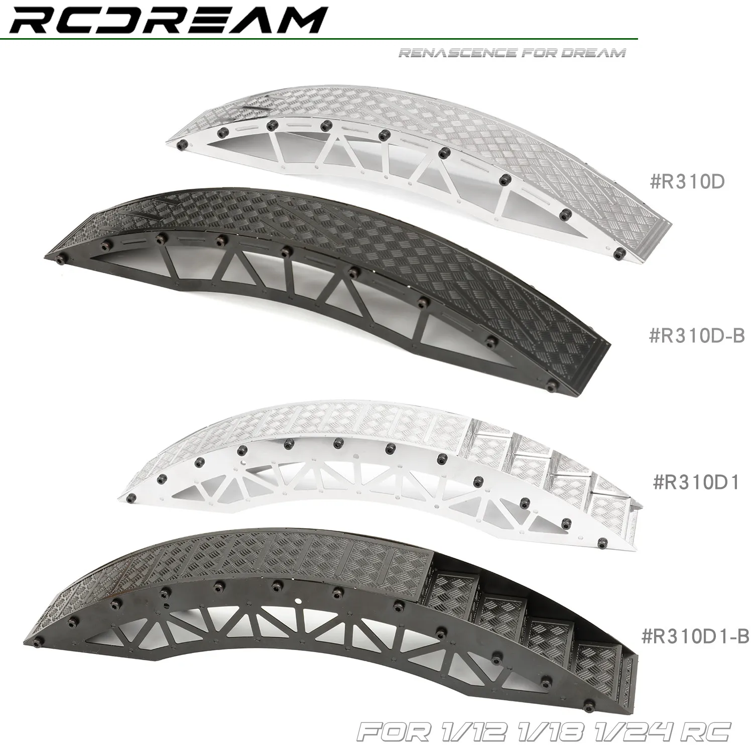 RCDream 1/12 1/18 1/24 1/30 Obstacle Ramp Barricade Desktop Rock Crawler Cross-axle Set Scene Props for TRX4M SCX24 FCX24m SCX30