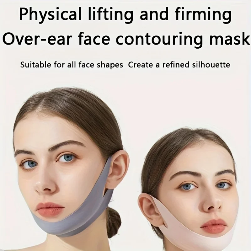 V라인 페이스 마스크 이중턱 리프팅 스트랩 통기성 재사용 가능 얼굴 윤곽 밴드 여성용 데일리 여행용