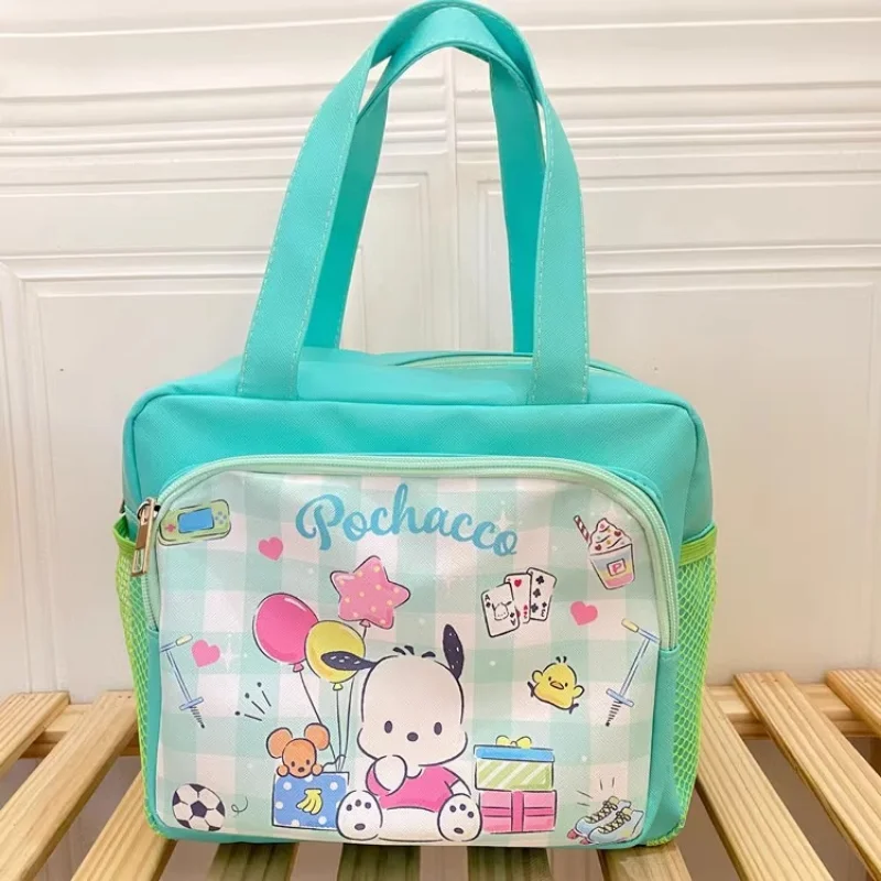 Sanurgente-Boîte à lunch portable de grande capacité, sac à main de dessin animé, multi-poches, Cinnamoroll Kuromi, sortie