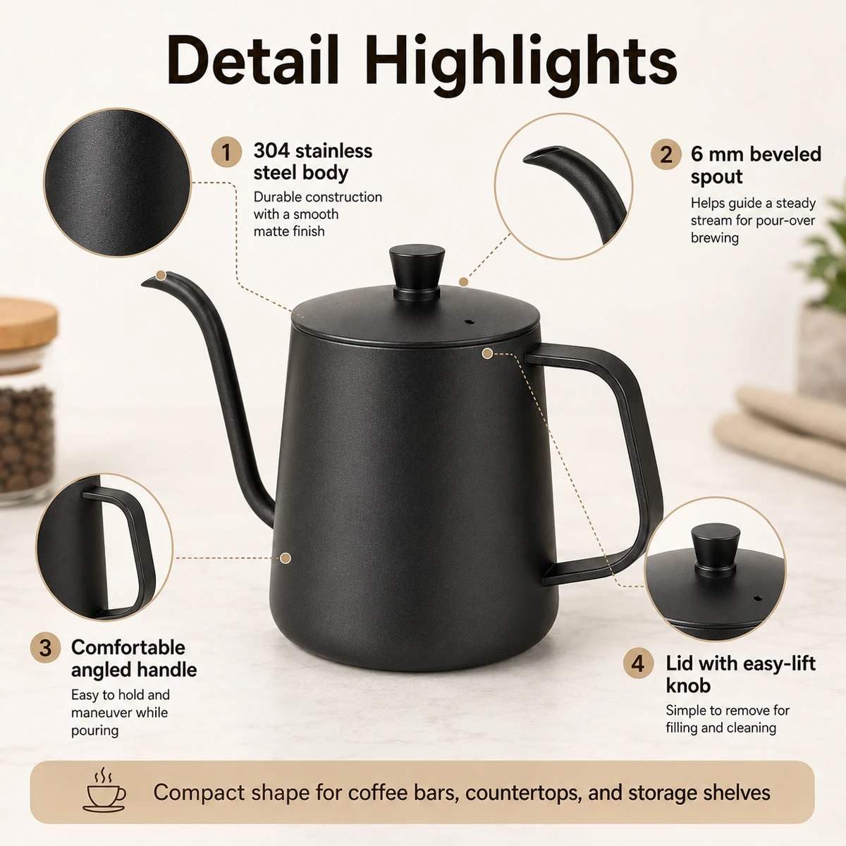 304 stainless steel coffee pot - огляд і ціна Coffee Tea Pots