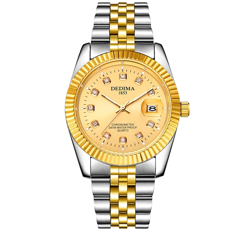 Classic Men's Quartz Watch Vintage Business Steel Luxury Male Business Wristwatch  Waterproof Wristwatch For Daily Work Office