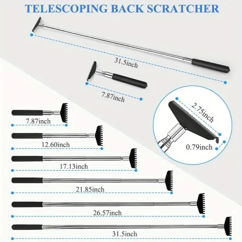 Portable Metal Back Scratcher - "Scratch My Back" Tool for Precise Itch Relief. Durable, Ergonomic Gift for Elderly & Adults.