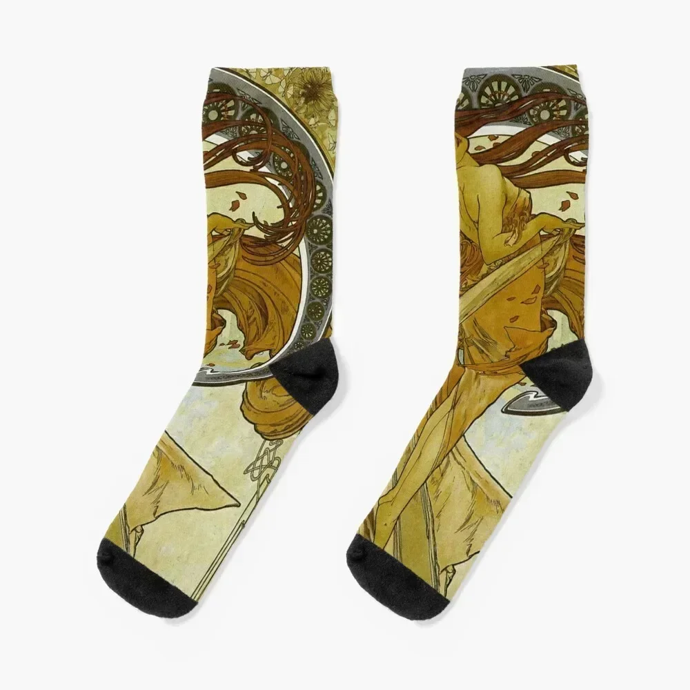 Alphonse mucha - Dance,N?, 02. Socks valentine gift ideas halloween New year's cool Socks Male Women's