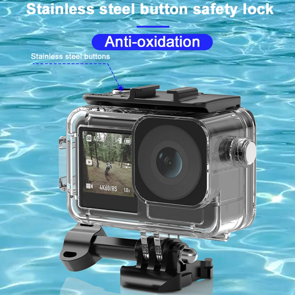 For DJI Action 3 4 5 Waterproof Case Set 45M Waterproof Protective Case For DJI OSMO Action 5 4 3 Action Camera Accessories