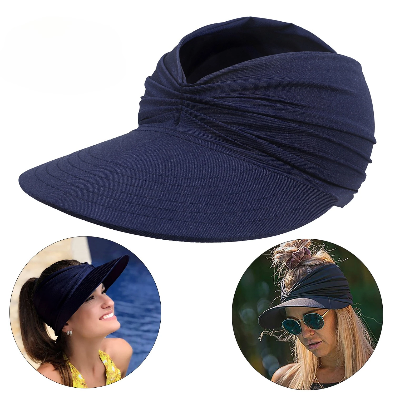 

Summer Beach Flexible Sun Hats Traveling Sunscreen Hat Double-sided Adult Hat for Women Anti-UV Wide Brim Visor Hat Baseball Cap
