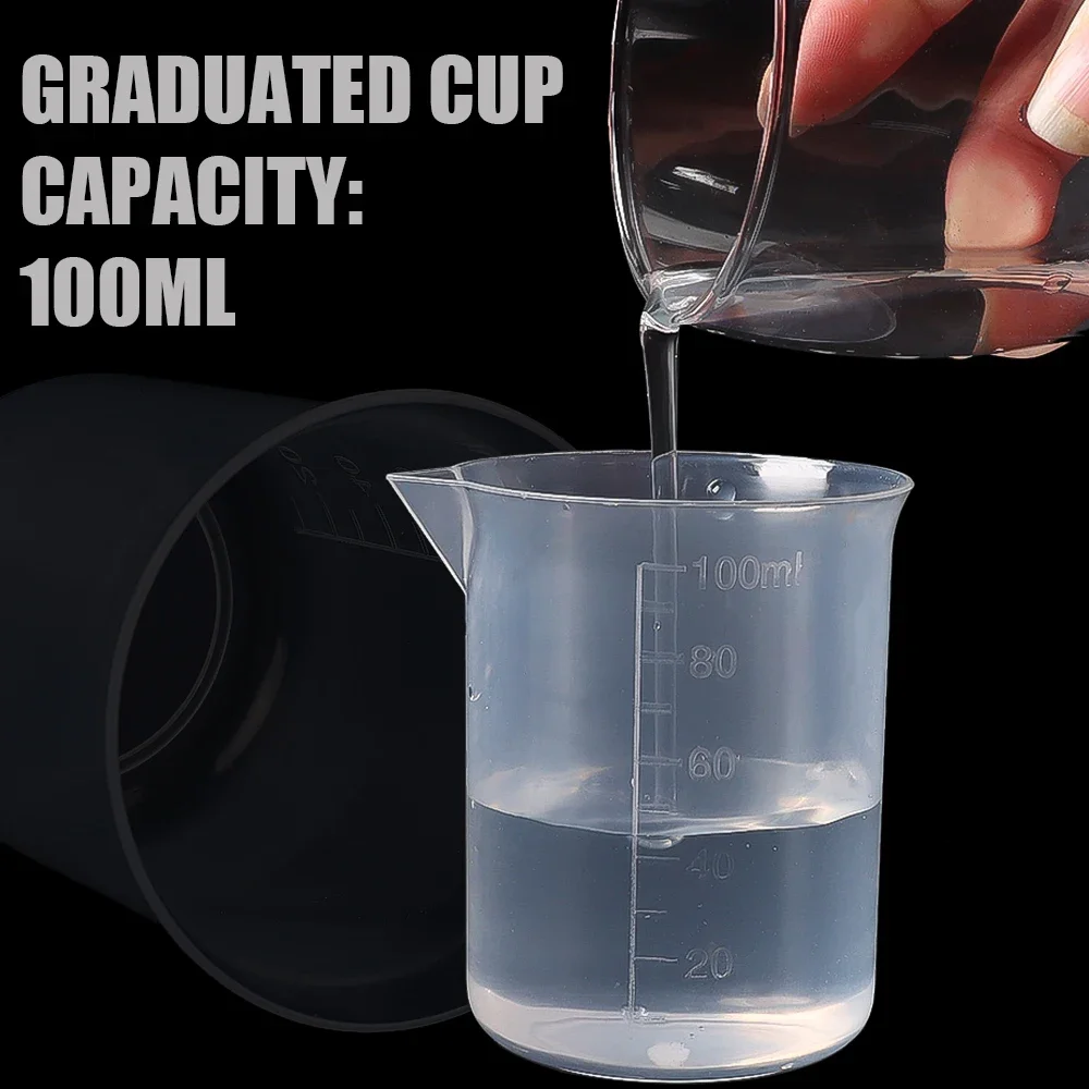 100ml Plastic Measuring Cups Lab Beaker Graduated Mug Beaker Home Kitchen Baking Tools Laboratory Volumetric Measuring Cup Jugs