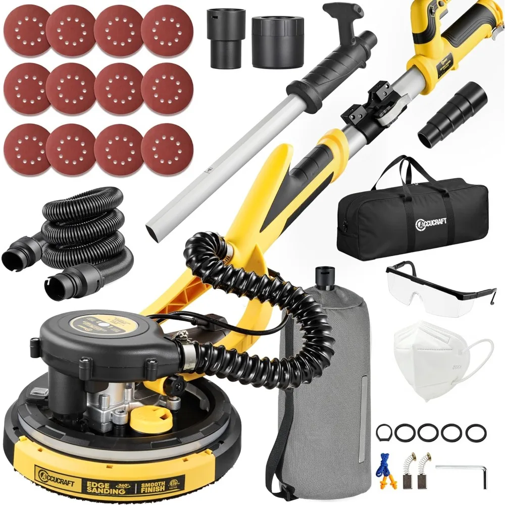 

Drywall Sander, 800W Powerful Electric Drywall Sander with Vacuum, 99% Dust Absorption Dust-free Design, 7 Variable Speed 900-18