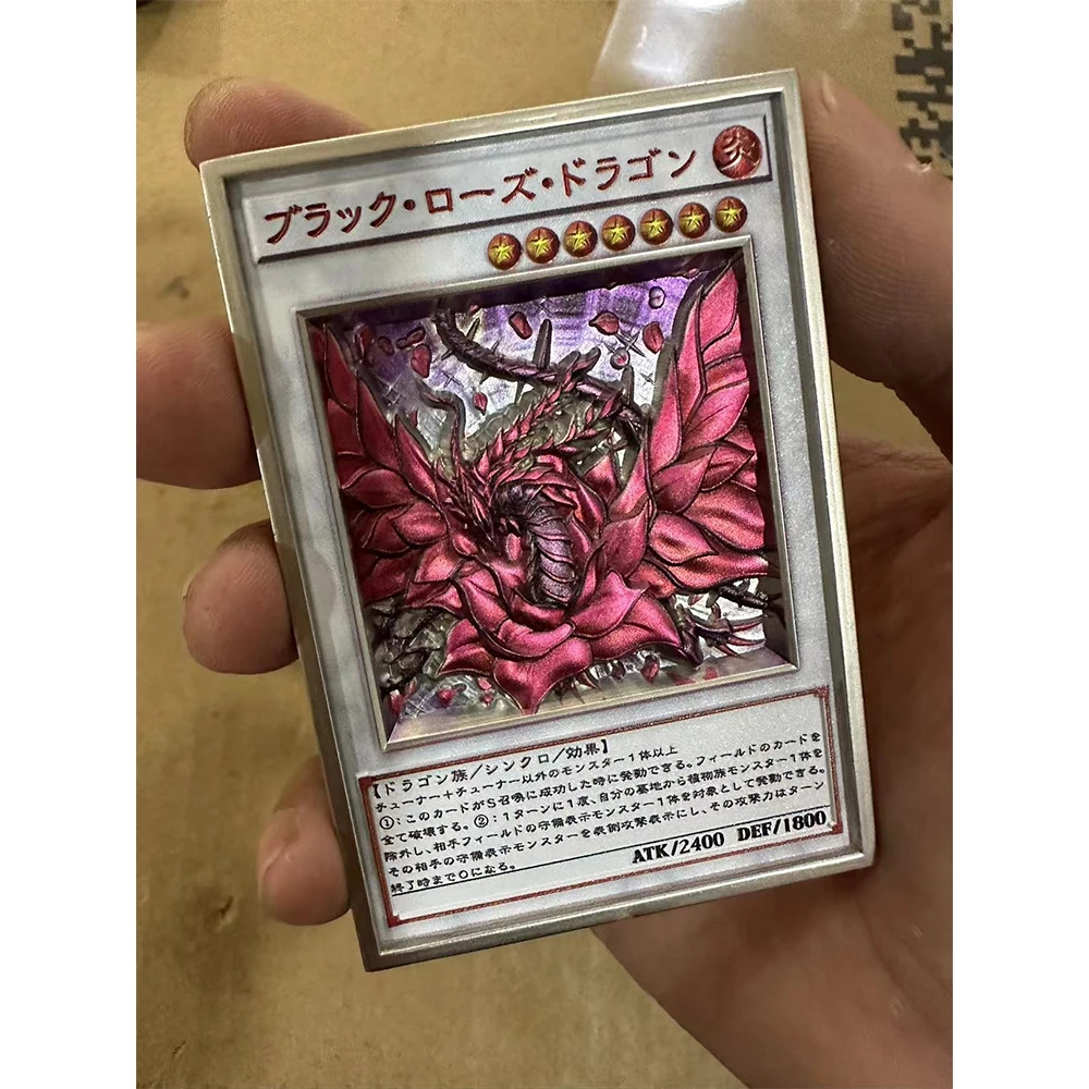 Yu-Gi-Oh DIY بطاقة معدنية محلية الصنع قابلة للجمع Slifer the Sky Dragon Obelisk the Tormentor منحوتة الإغاثة بريق الصبي هدية عيد الميلاد