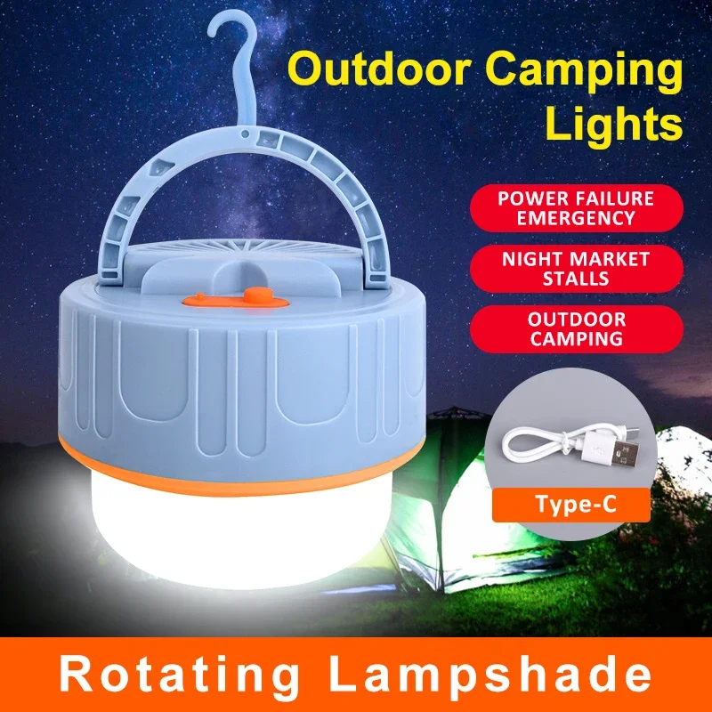 Linternas de iluminación portátiles, lámpara de Camping al aire libre, bola LED, Burbuja, luz de mercado nocturno, Banco de energía USB, luz de carga, lámparas de emergencia